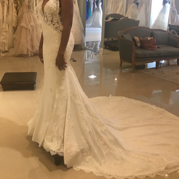 Pronovias Beaded Designer Wedding Dress - Picture 2 of 5